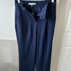 LOFT Navy Peyton Trousers - Tailored Straight Leg